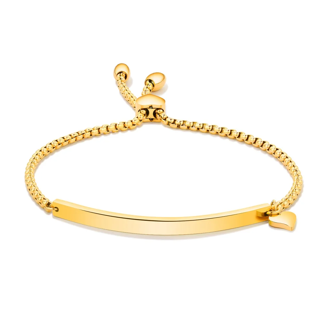 FATE LOVE Простые Модные ювелирные изделия красивые регулируемые для девушек женские ID серебряные браслеты-обручи цвета розового золота GS929 - Окраска металла: Gold
