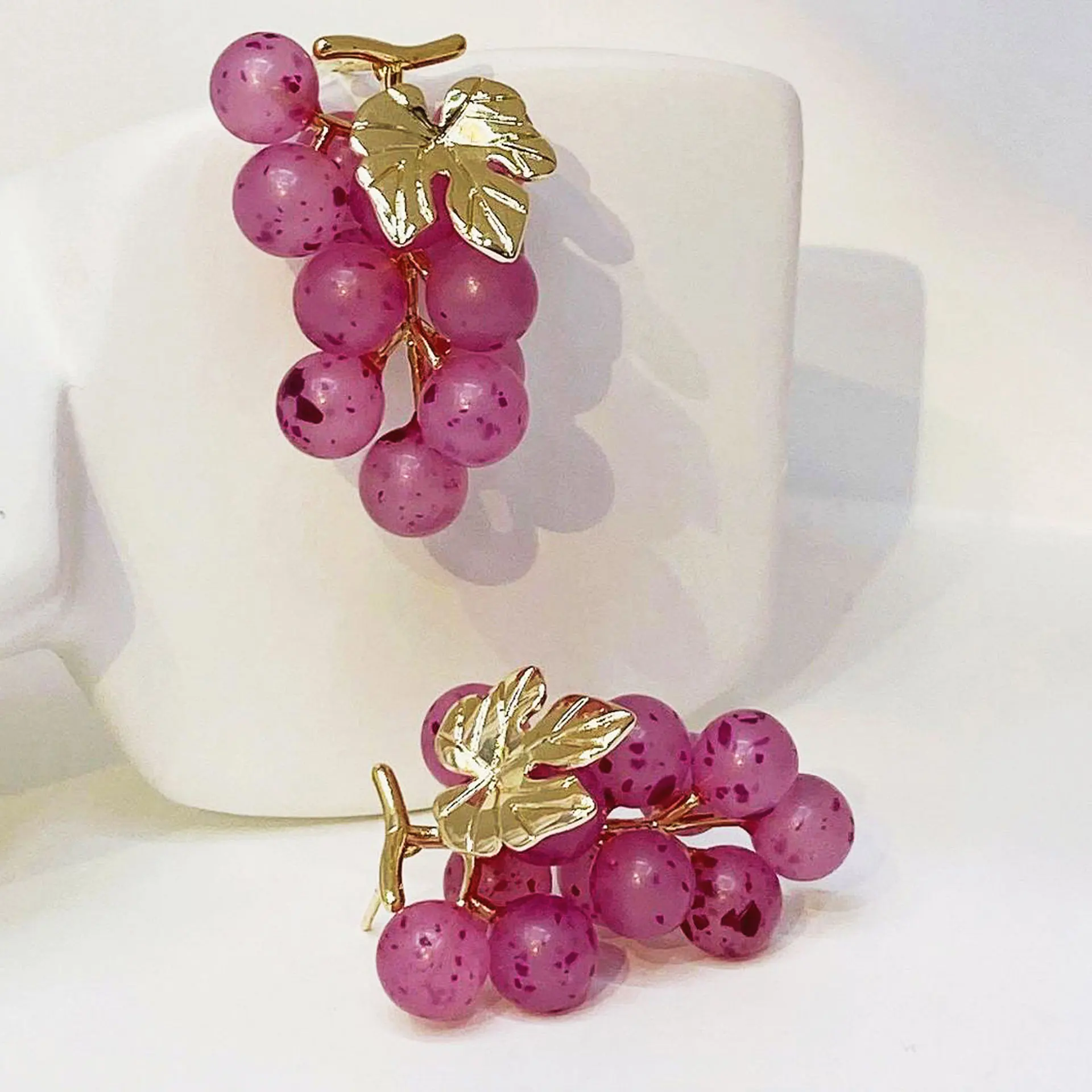

France Grape Summer Sweet Design Earrings for Girl Gift Fine Romantic Simple Exquisite Meaning Full Fashion Accessories Jewelry