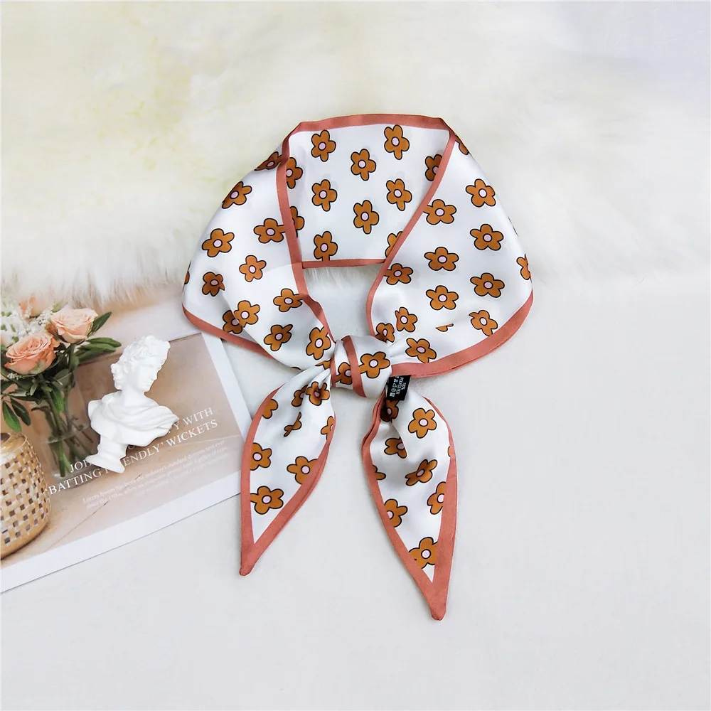 

Hot Sale Bag Scarf Feather Print Women Silk Scarf Bag Ribbons Head Scarf Tie Small Long Fashion