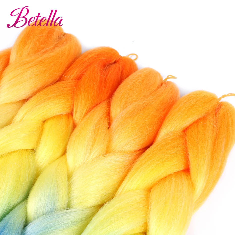 Betella 24 inch Ombre Color Synthetic Hair Braids Pre Stretched Wholesale Jumbo Braiding KaneKalon Extensions 100g/pcs |