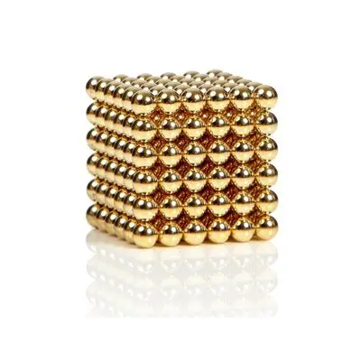Gold Новинка, 5 мм, 216 шт., магнитный магический куб, Bucky Puzzle Magcube, блоки, Neo Cube Balling с металлической коробкой - Цвет: Gold