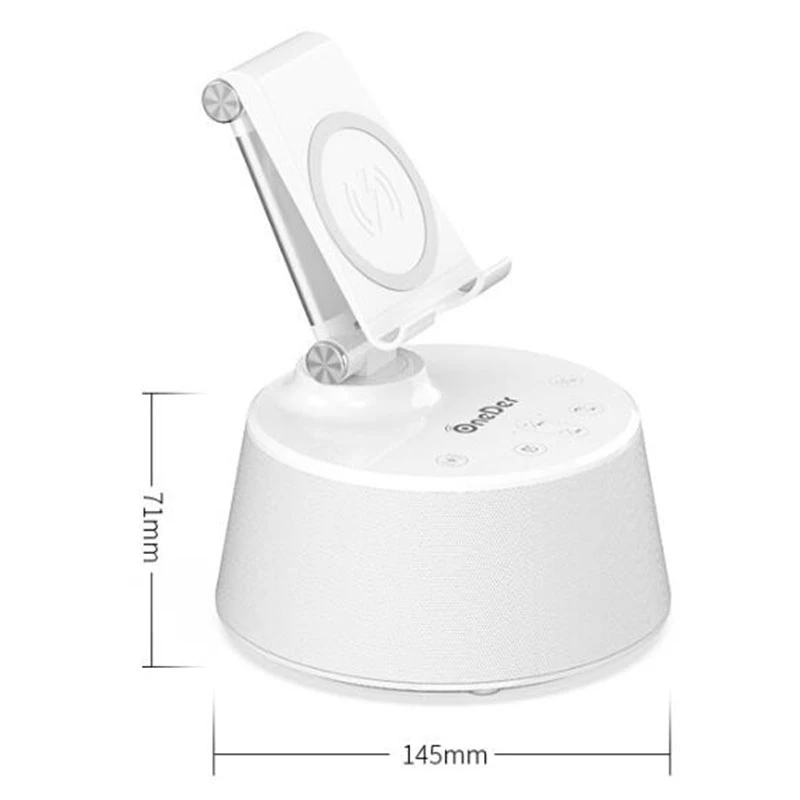

OneDer V02 Wireless Charging Bluetooth Speaker Phone Holder Clock Multi-Function Speaker o Player Black