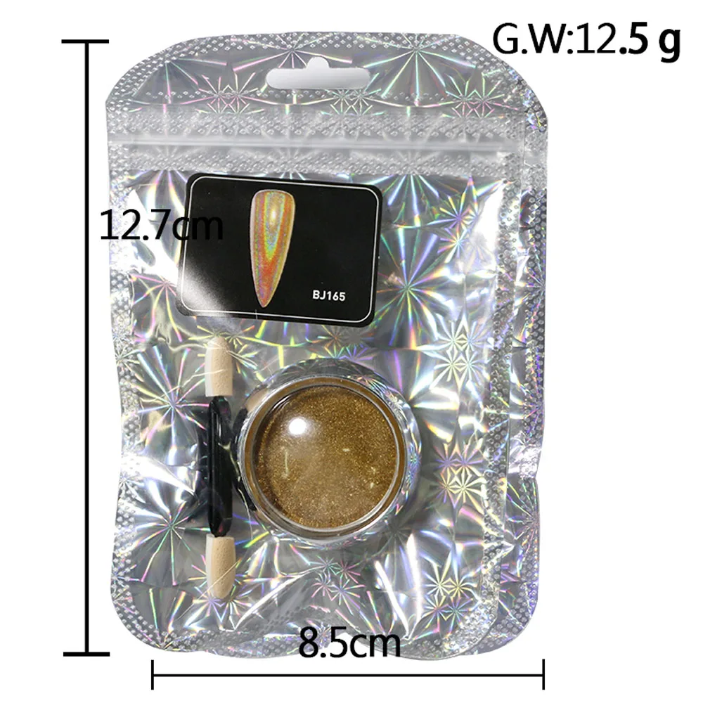 1 коробка зеркальный порошок для дизайна ногтей хромированный хамелеон
