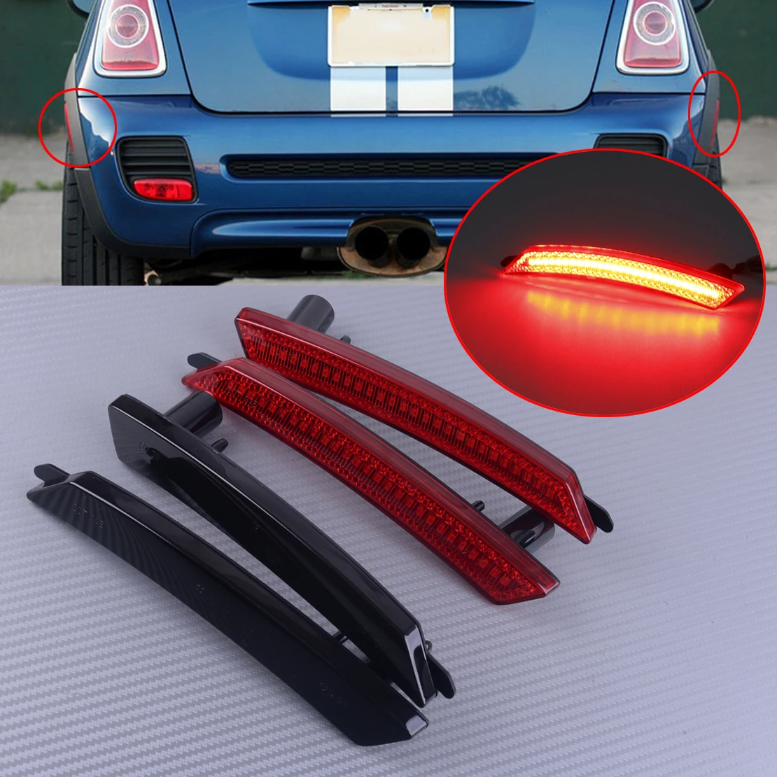 

DWCX 2PCS 3W 63132751333 Plastic Car Rear Fender LED Side Marker Light Lamp Fit for MINI Cooper R55 R56 R57 R58 R59 R60 R61