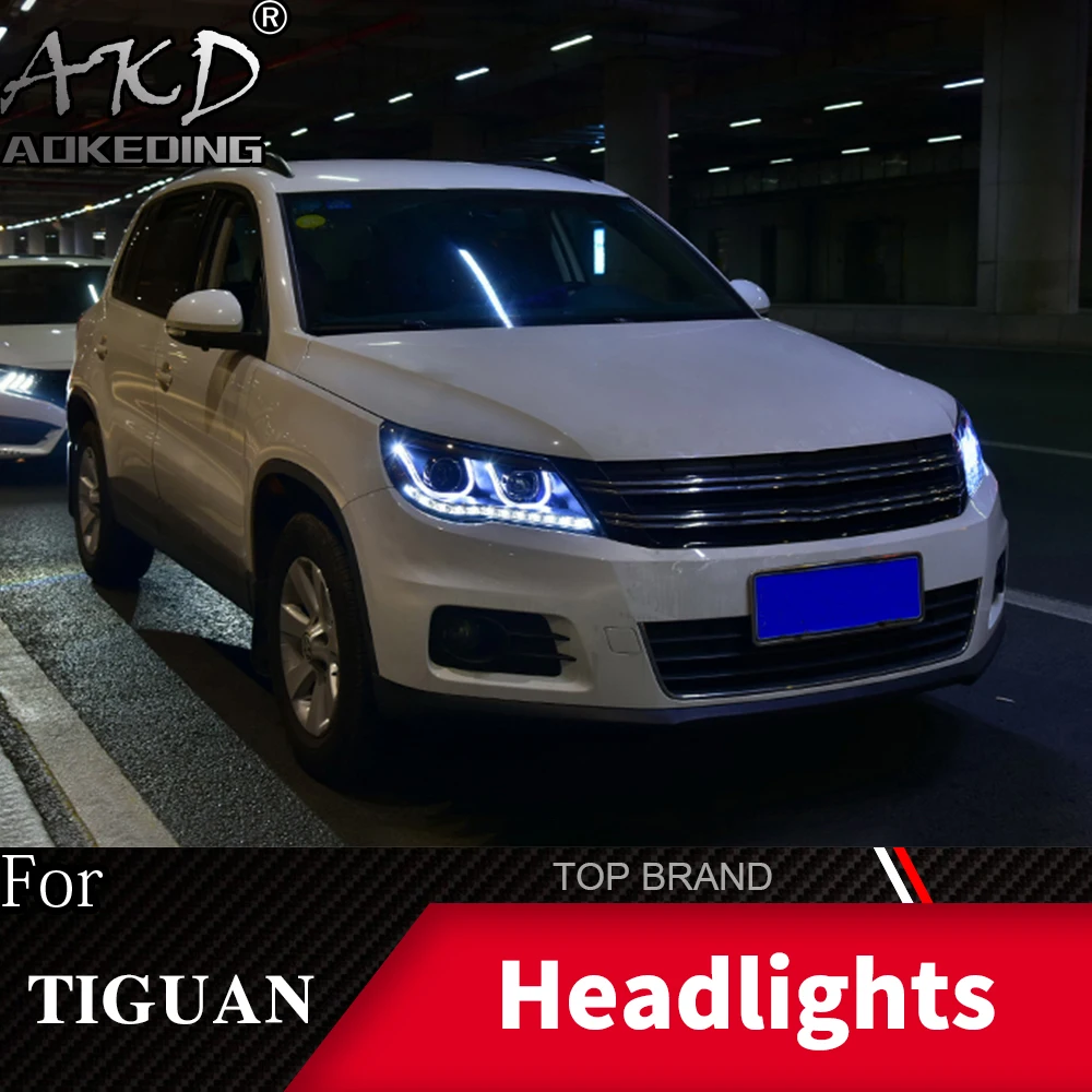 Head Lamp For Car VW Tiguan 2009-2012 Headlights Fog Lights Daytime Running Lights DRL H7 LED Bi Xenon Bulb Car Accessories