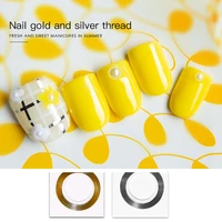 1 roll 20mx1mm gold silver striping sticker holographic 3d strips liner tape adhesive super fine nail art polish manicure decals