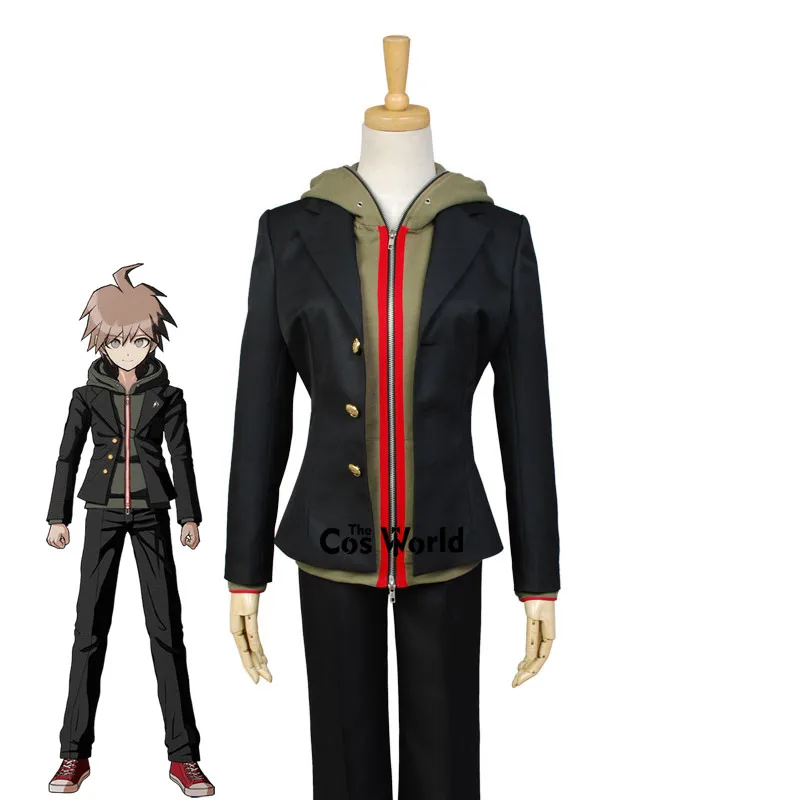 Danganronpa Naegi Makoto Униформа пальто толстовка штаны наряд игры костюмы для