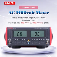 dual channel digital ac millivolt meter uni t ut631 ut632 ac voltage tester ac milli volt meter 10hz2mhz volt frequency measure