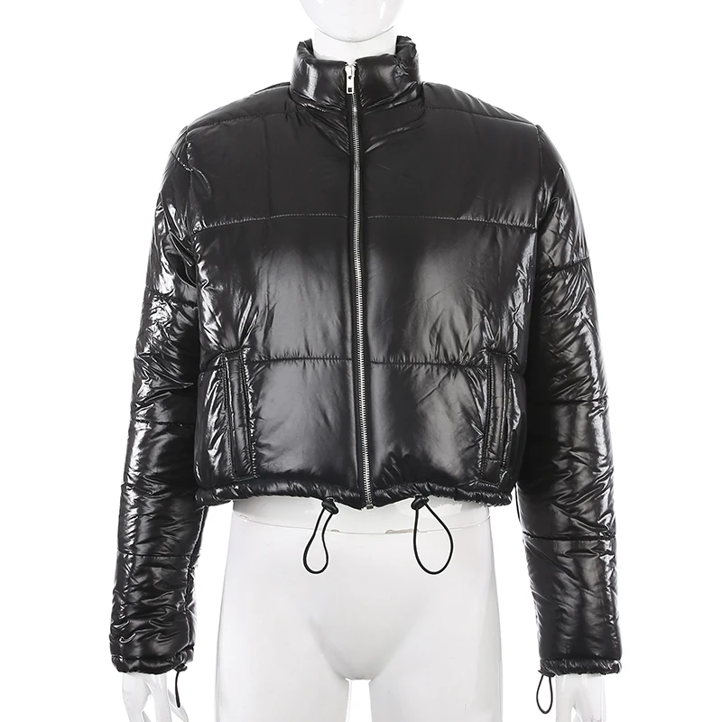 Darlingaga, модная зимняя куртка, для женщин, Turtlenenck, на завязках, парка, пальто, Женский пуховик, укороченные, теплые пальто, верхняя одежда, пальто