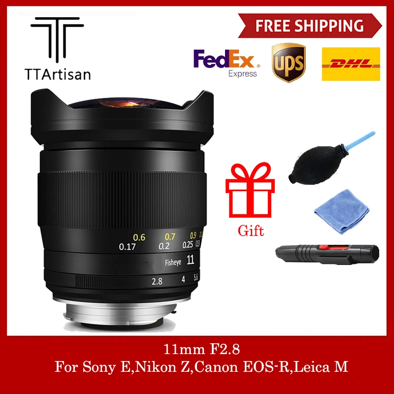 

TTArtisan 11mm F2.8 Full Fame Fisheye Lens For Leica M L Mount/Canon RF/NIKON Z Cameras Like M-M M9 M10 Sony A7R3 A9