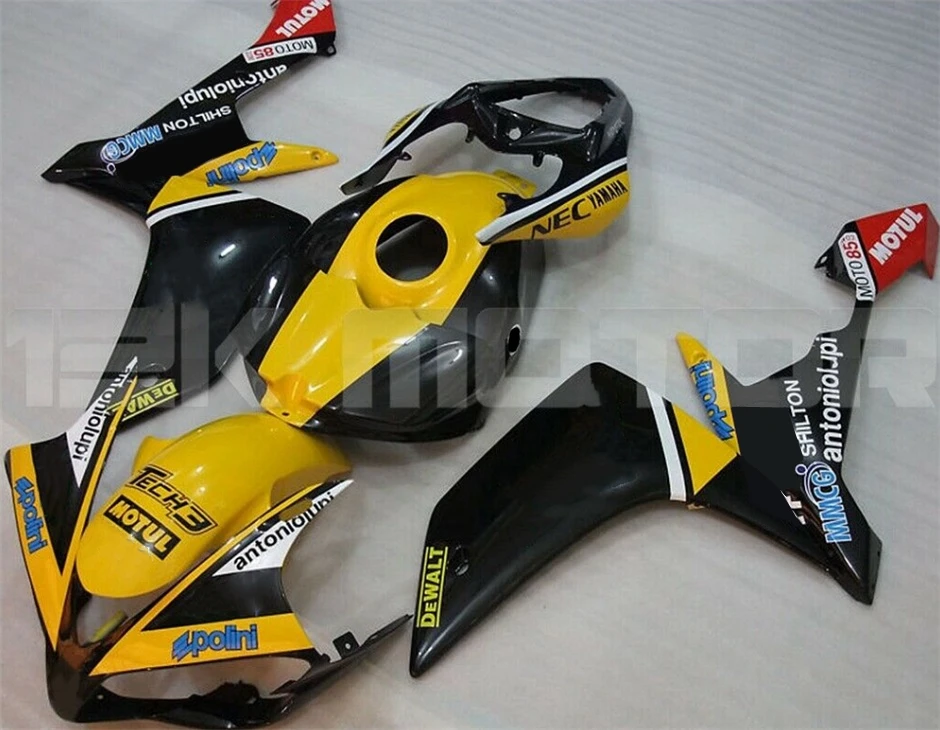 

Высококачественная пресс-форма, новинка, комплекты обтекателей из АБС-пластика для Yamaha YZF R1 2007 2008, комплект кузова под заказ, желтый, черный, ...