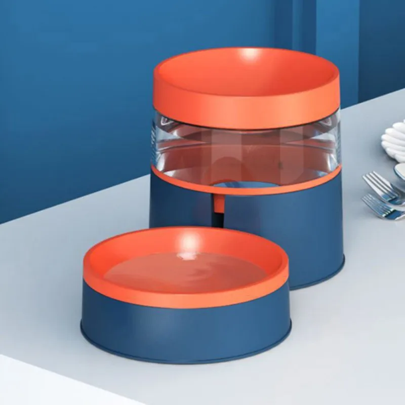 

2 In 1 Pet Cat Dog Automatic Drinking Water Feeder Three-dimensional Anti-fall Neck Bowl Non-Slip 1Week Water Storage