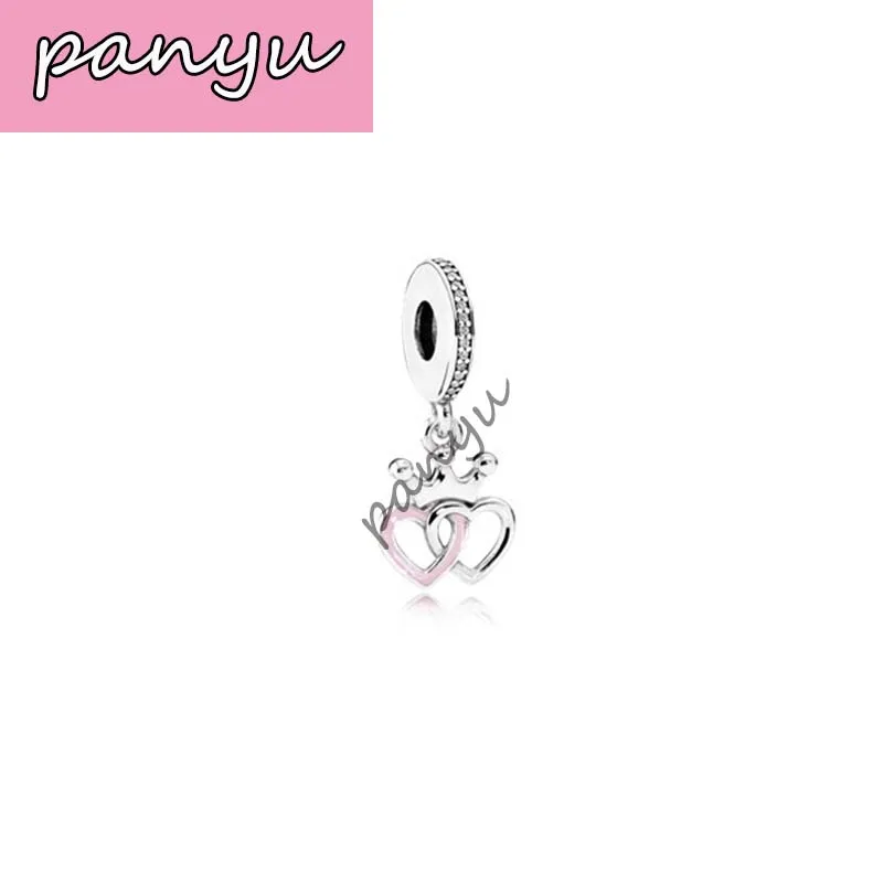 Pandoras Подвески Серебро 925 кулон в форме сердца подходит для браслета Pandoras DIY аксессуары праздничные подарки - Окраска металла: Коричневый