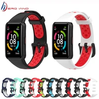 replacement sport silicone watch band wrist strap adjustable watchbands for huawei band 6 honor band 6 watch correa accessories