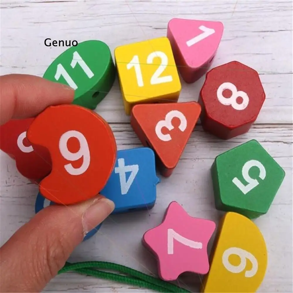 

Cartoon Animal Educational Wooden Beaded Geometry Digital Clock Puzzles Gadgets Matching Clock Toy for Children