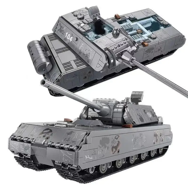 2127 штук военный тяжелый бак Немецкий Panzer VIII Маус строительные блоки солдат