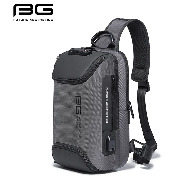 

BANGE Multi functional Men's Oxford Crossbody Bag Anti-theft Shoulder Bags Short Trip Messenger USB Charging Chest Bag Pack