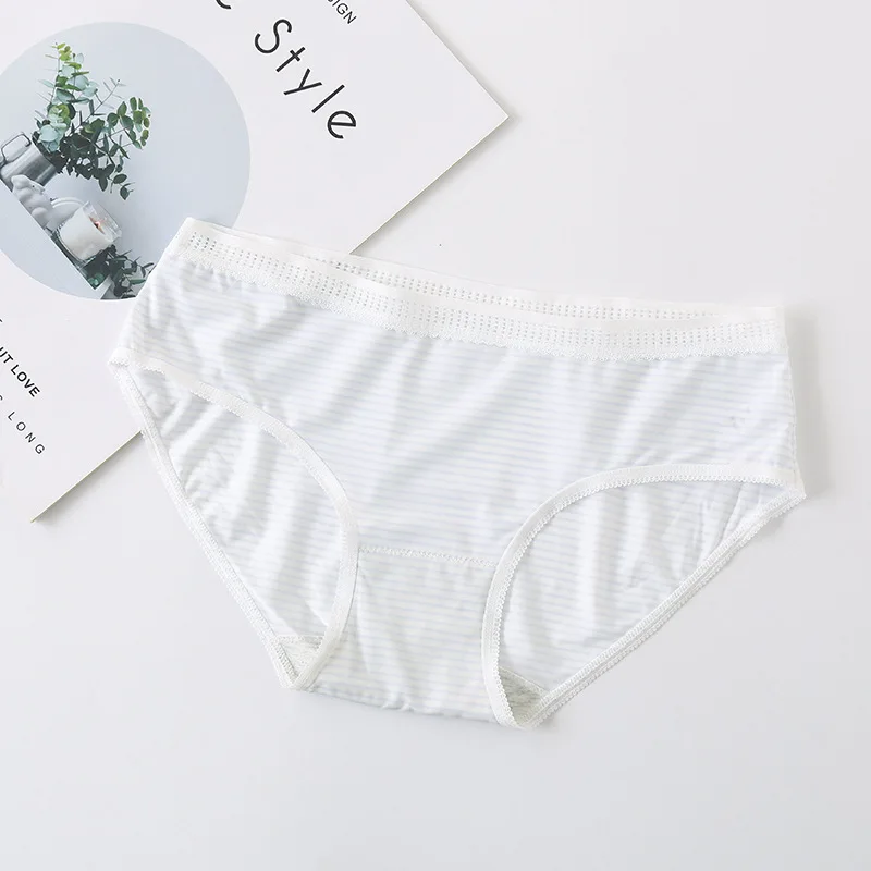 Knicker женские свежие студенческие Полосатые стильные мягкие трусы в японском