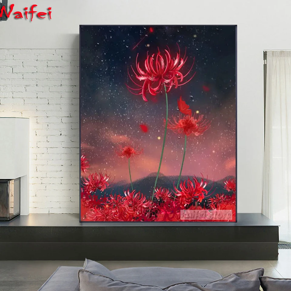 

5D Diamond Painting Modern "Flower Other Side Flower " DIY Full Rhinestones Drill Cross-stitch Square Round Diamond Embroidery