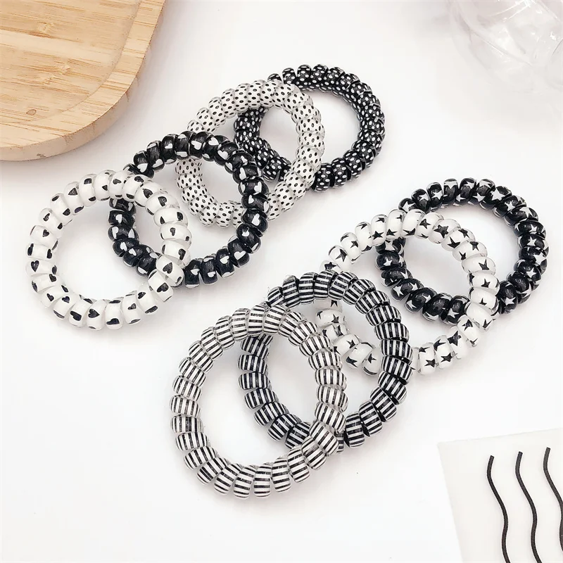 

Простые новые женские резинки для волос креативная решетчатая звезда резинка в форме сердца полосатая головная повязка для женщин модные а...