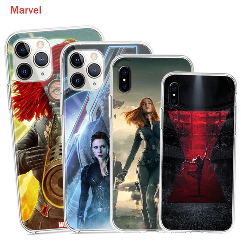 

Silicone Cover Black Widow Movie For Apple IPhone 12 Mini 11 Pro XS MAX XR X 8 7 6S 6 Plus 5S SE Phone Case