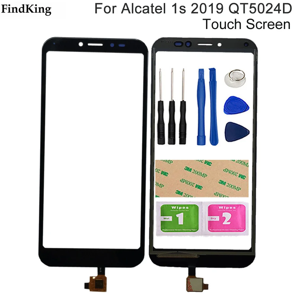 

5.4'' Touch Screen For Alcatel 1s 2019 5024 OT5024 5024D Touch Screen Sensor Glass Digitizer 3M Glue Tools