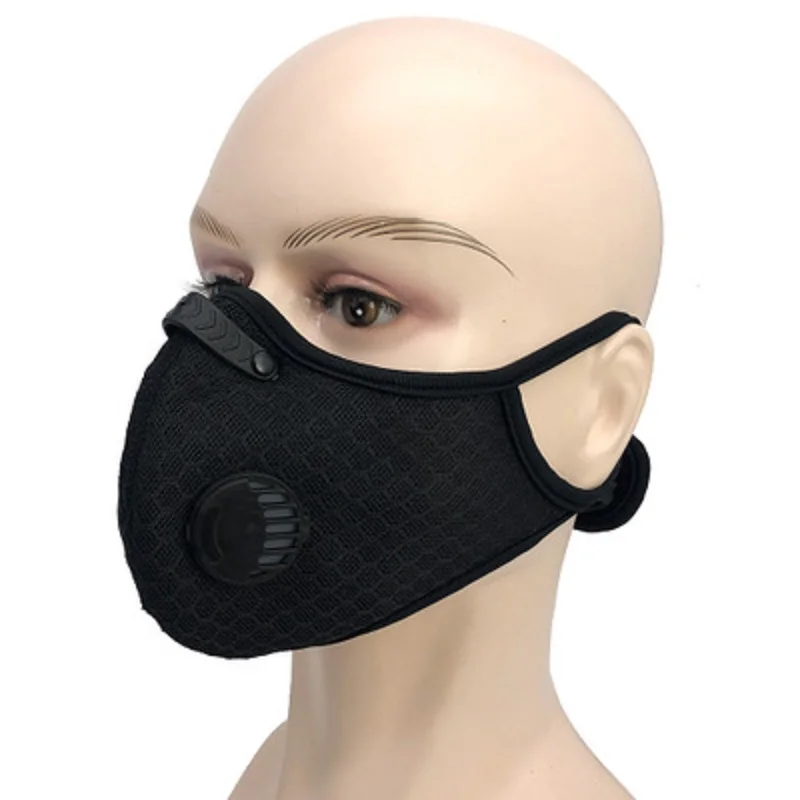 

Reusable Dust Face Mask Filters with Breathing Valves Personal Protective Adjustable for Running Cycling Outdoor Activities