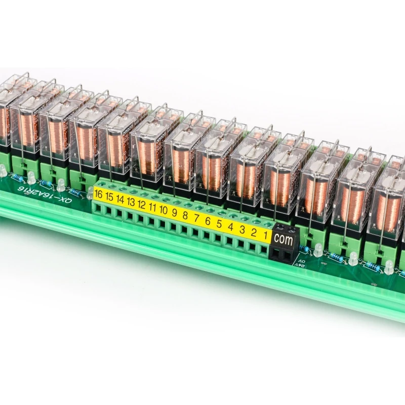 

16 Channel 1 SPDT DIN Rail Mount 0MR0N G2R 24V DC/AC Interface Relay Module