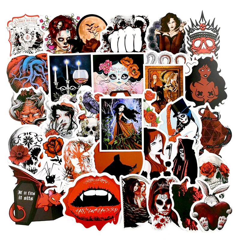 10/50 шт./компл. готические ужасные граффити водонепроницаемые наклейки для багажа