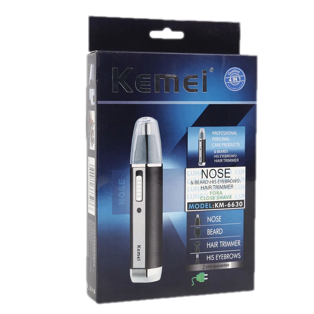 

Kemei KM-6630 4 в 1 триммер для волос в носу, триммер для бороды и бровей, перезаряжаемый электрический триммер, бритва, машинка для стрижки волос