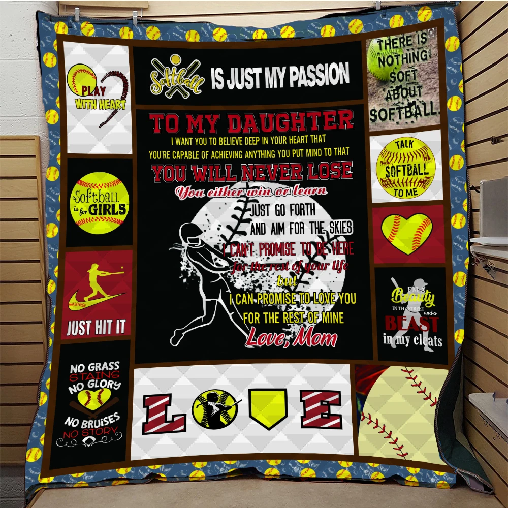 

SOFTBATFY To My Daughter Quilt Blanket for Bed Soft Dropshipping