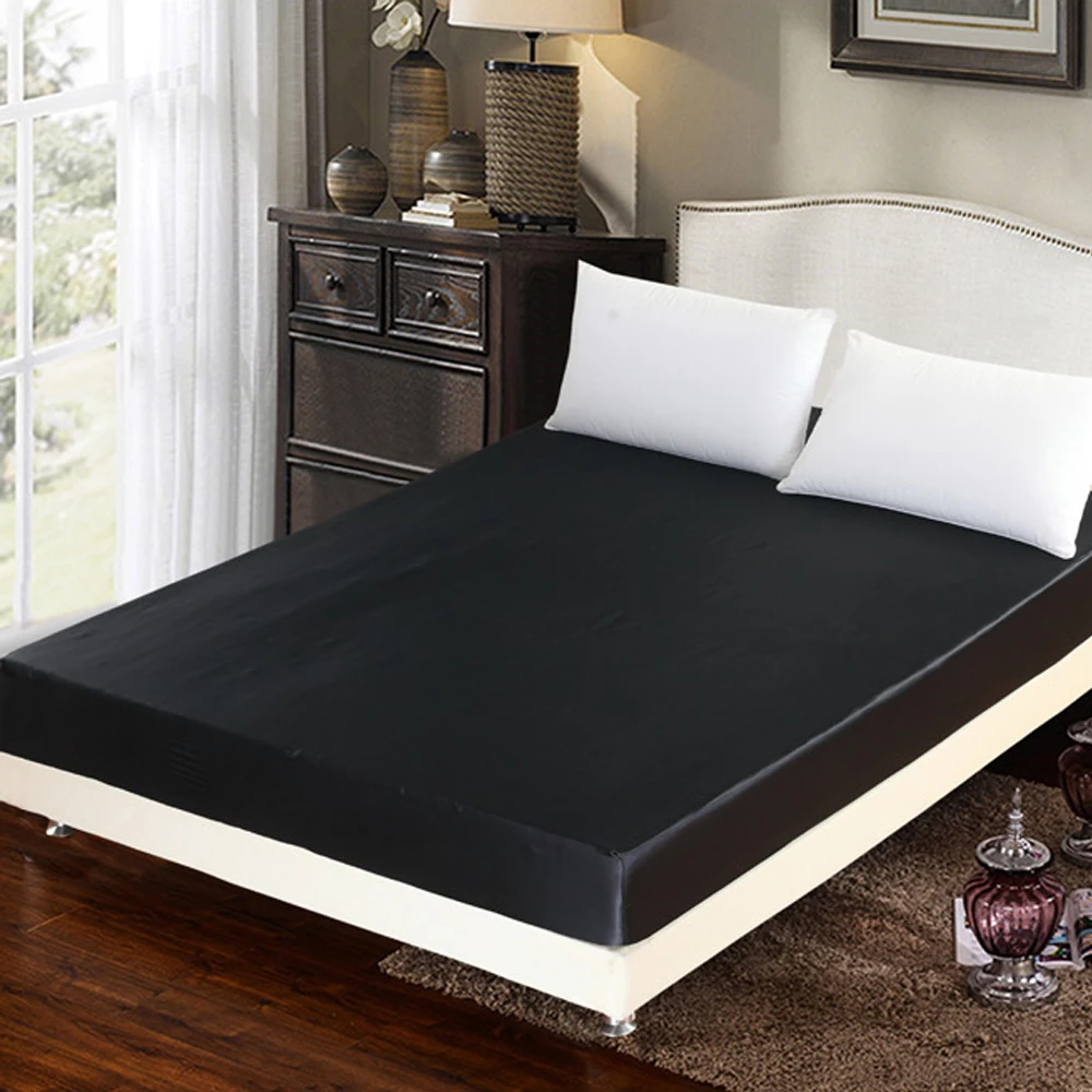 Смоделированные атласные шелковые простыни на эластичных сплошной цвет Матрас