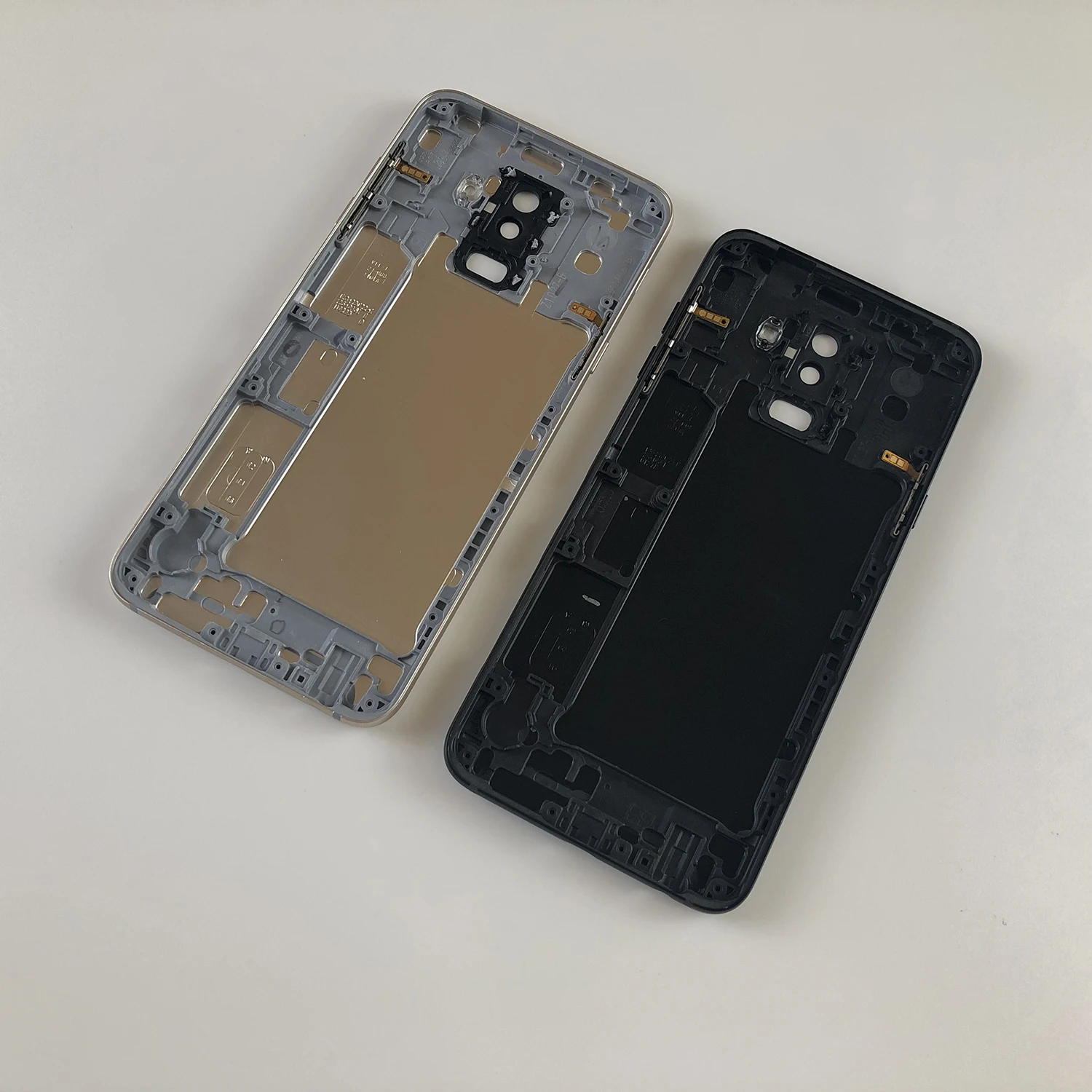 Для samsung Galaxy A6 Plus A6+ A605 A605F корпус металлическая средняя рамка Задняя крышка батареи+ объектив камеры+ боковые кнопки