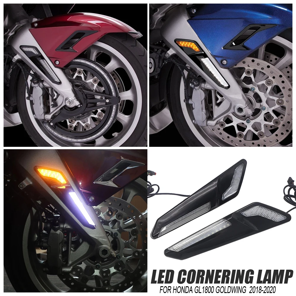 

New Motorcycle For Honda Goldwing GL 1800 GL1800 F6B Front Brake Fork Mounted NAV LED Lights in Chrome or Black 2018 2019 2020