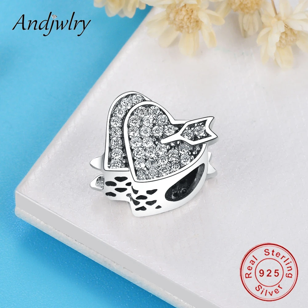 Подвеска из серебра 925 пробы с Купидоном двойные сердца | Украшения и аксессуары