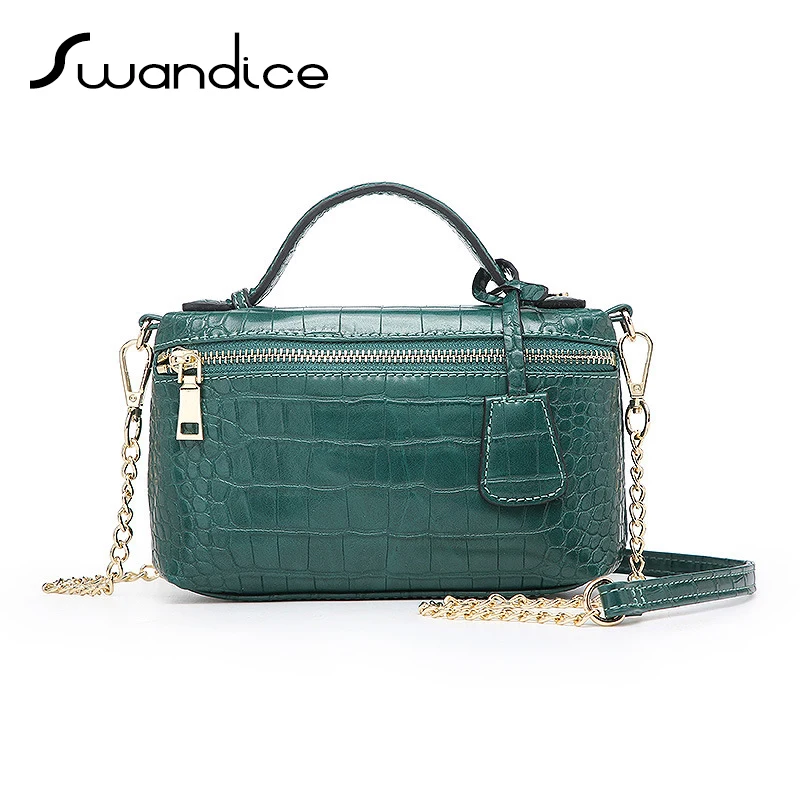 Роскошные маленькие сумки мессенджеры через плечо с цепочкой и крокодиловым