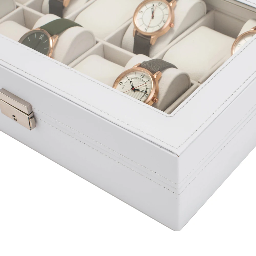 [US W] коробка для часов 12 слотов чехол мужчин и женщин кожаный Органайзер