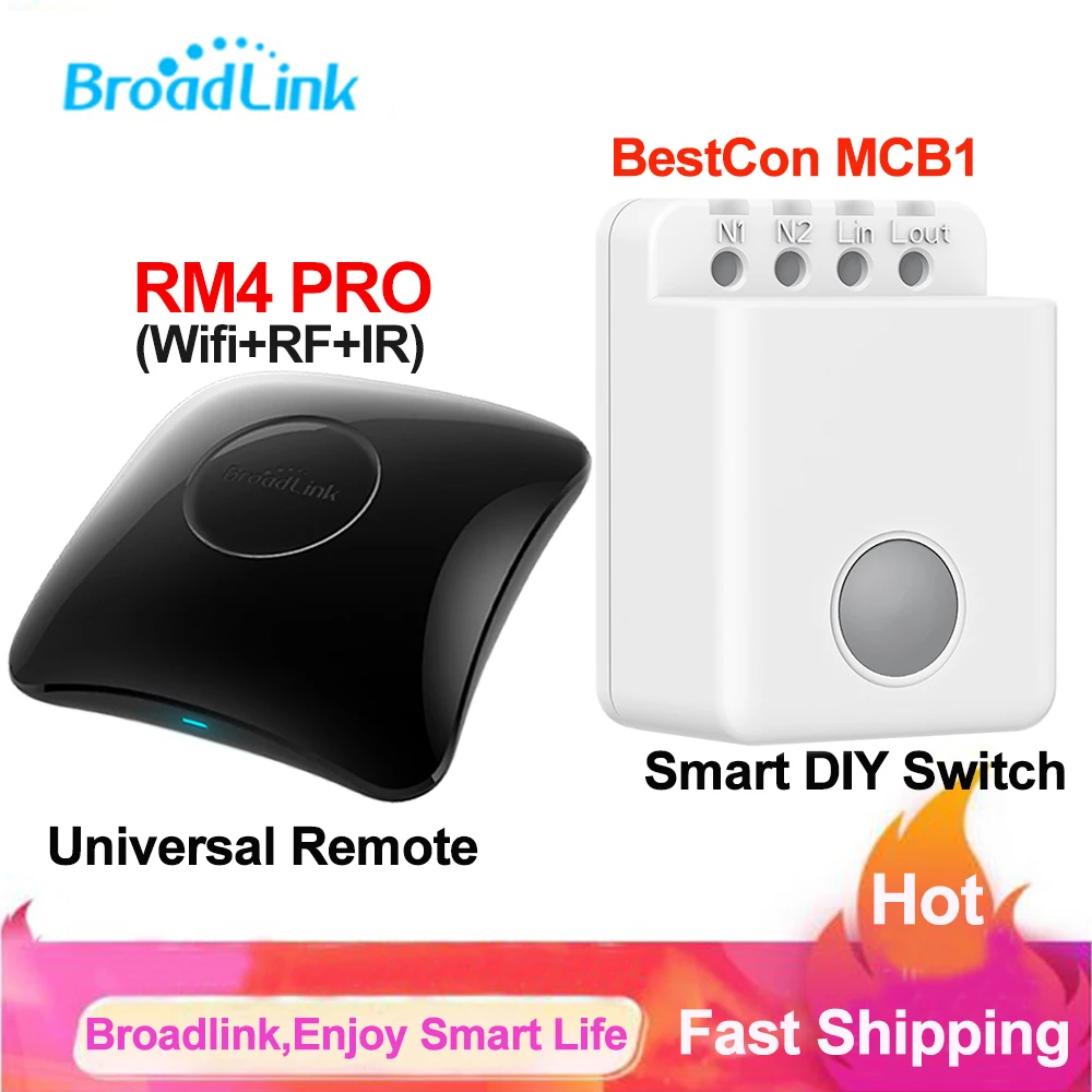 Пульт дистанционного управления Broadlink RM4 PRO, универсальный, ИК, RF