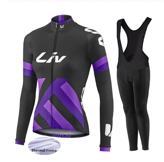 Team 2021 LIV сохраняющий тепло Велоспорт Джерси Набор 19D гелевые подушки MTB