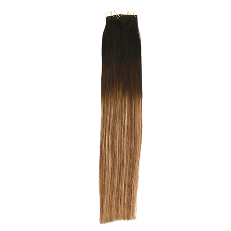 Toysww Tape in Human Hair Extension Balayage Color #1B 4 27 Skin Weft Straight Remy Hair Adhesive Tape Hair Extension