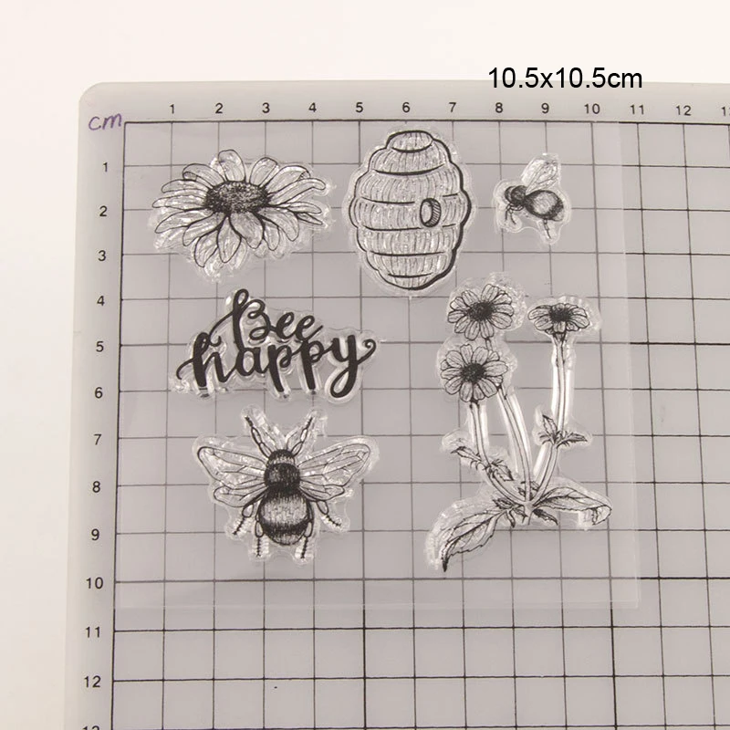Счастливые прозрачные штампы Bee новинка 2019 скрапбукинг резиновый штамп