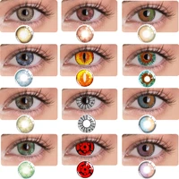 UYAAI Pair Colorcon sharingan itachi Contact Lens Transparent Fancy Vision Dragon Fresh Halloween Cos Eye Pink Lenses
