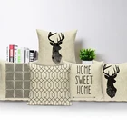 Геометрический узор декоративные черный, белый цвет наволочка в полоску Подушка с оленем крышка Подушка Диван украшение автомобиля мультипликационным мотивом