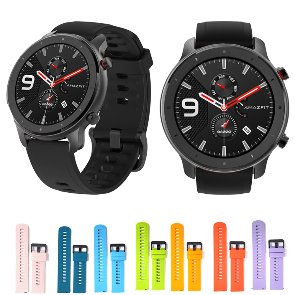 

Silicone Strap For Huami Amazfit Gtr 47mm 42mm Original 22 Silicone Band Replacement Accessories For Huami Amazfit Gtr 47mm 42mm