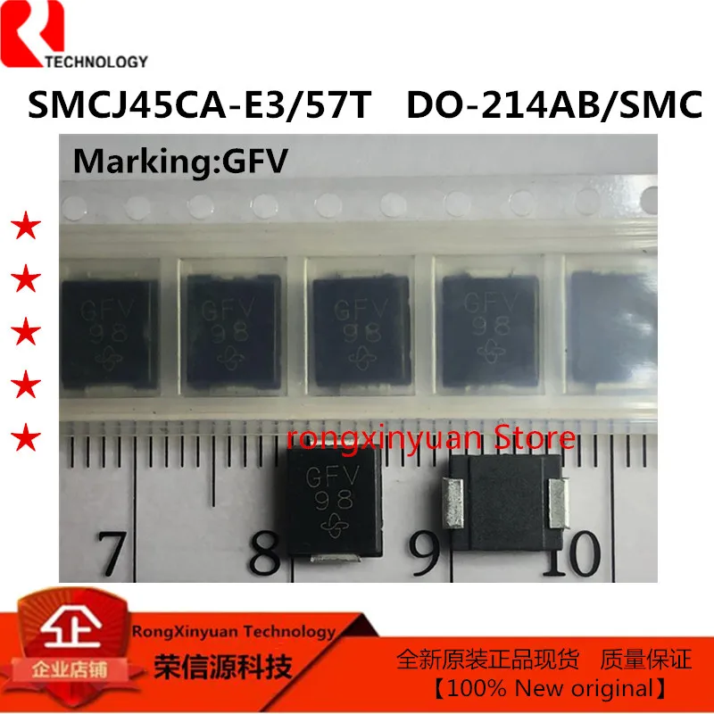 Двунаправленный ТВ-диод SMCJ45CA-E3 Вт 45 В 2 контакта 20 шт. SMCJ45CA-E3/57T GFV 1500 SMCJ45CA S MCJ45A SMCJ45