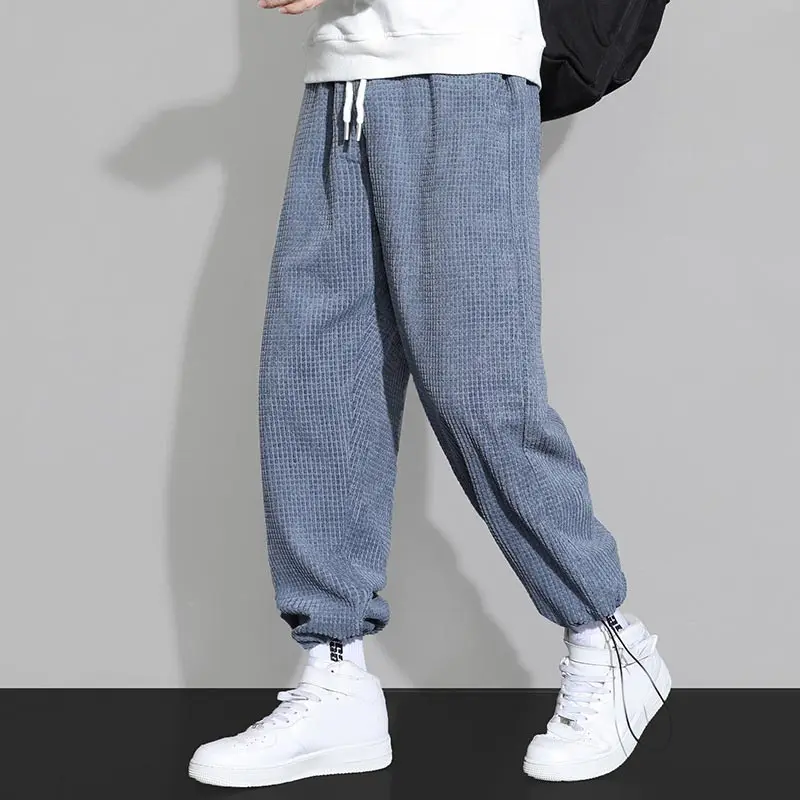 

Men's New Loose Corduroy Casual Pants Man Oversize Tie Feet Sweatpants Fashion Male Harem Cargo Pants 4XL Four Seasons Trousers