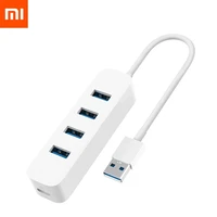 xiaomi 4 ports usb3 0 hub with stand by power supply interface usb hub extender extension connector adapter for tablet computer