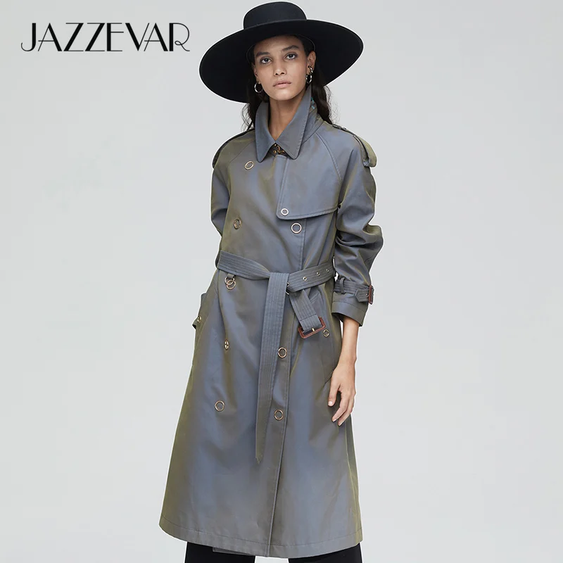 JAZZEVAR 2019 Новое поступление осенний плащ женская свободная одежда верхняя высокое