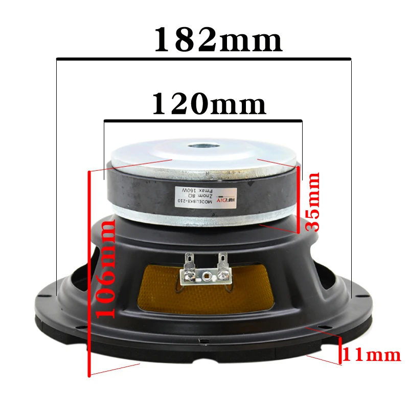 HIFIDIY Hi Fi аудио 8 дюймов "мидбаса НЧ динамик узел для самостоятельной сборки Ом 160