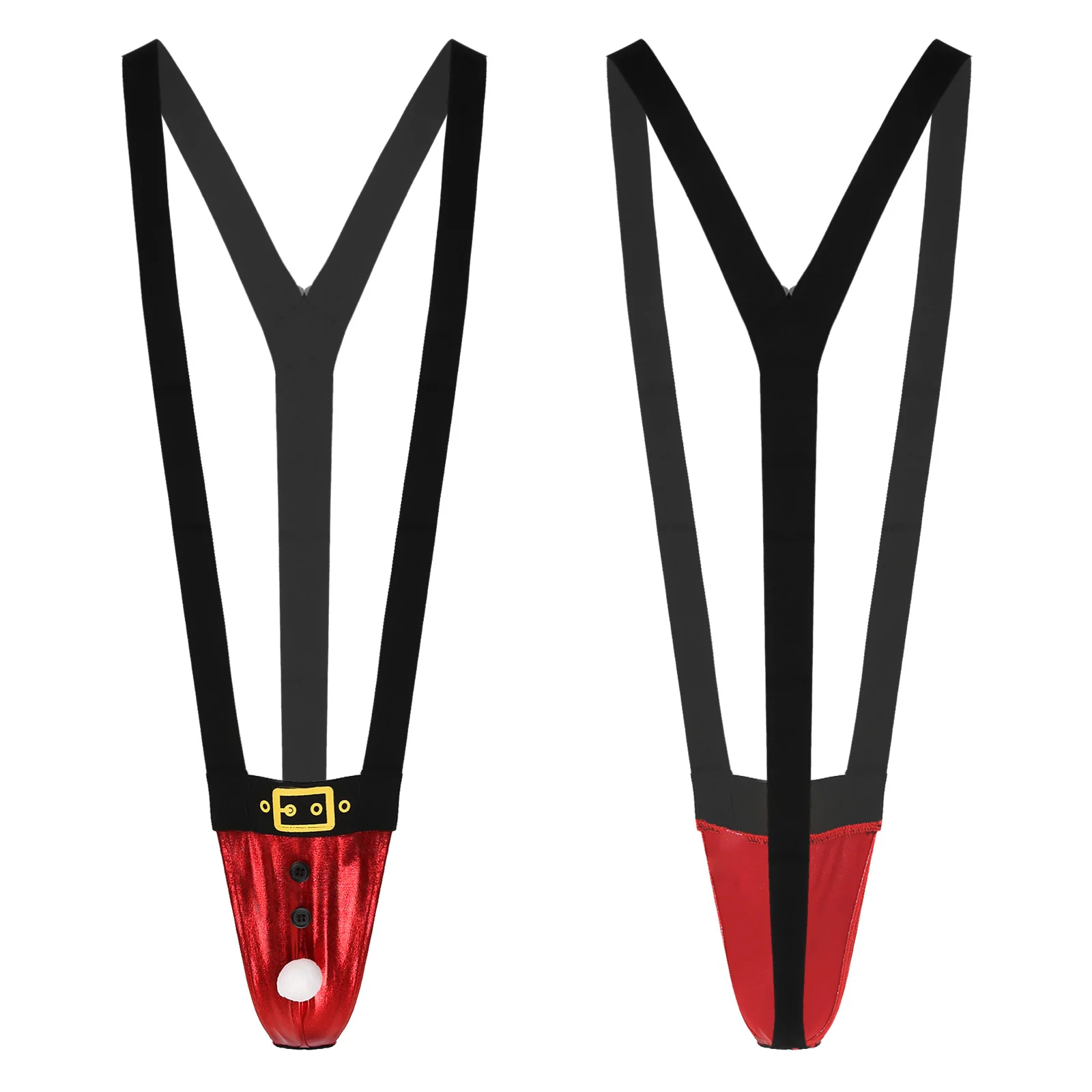 Мужские рождественские стринги с красным перекрестным крестом блестящие